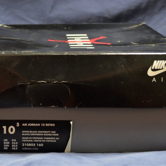 Mens Air Jordan 10 Red and Blue Retro Size 10.5 model:310805-160 - Picture 6 of 7